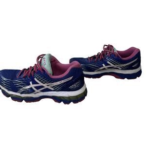 Asics Gel-Nimbus 17 Running Shoes Sneakers Womens Size 8.5 Blue White Pink Gym